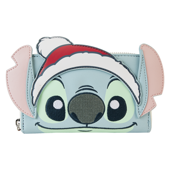 Stitch Holiday Glitter Zip Around Wallet, Image 1