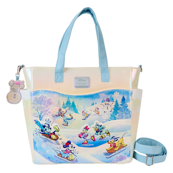 Mickey & Friends Winter Wonderland Scene Convertible Backpack & Tote Bag, Image 1