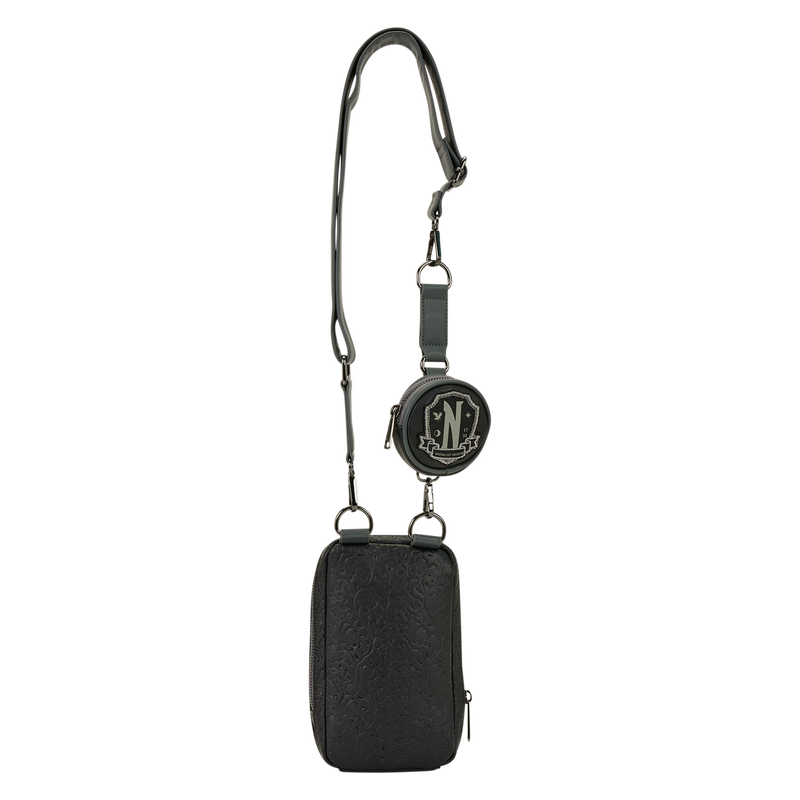 Wednesday Black Roses Cell Phone Crossbody Bag with Coin Bag, , hi-res view 6