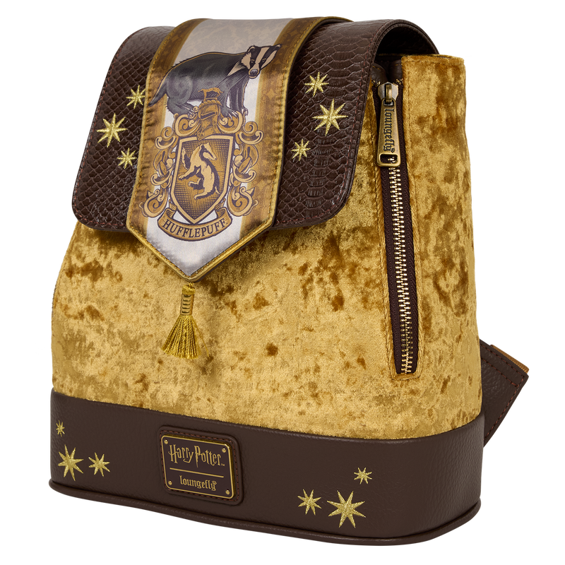 Exclusive Harry Potter Hufflepuff Banner Velvet Mini Backpack, , hi-res view 3