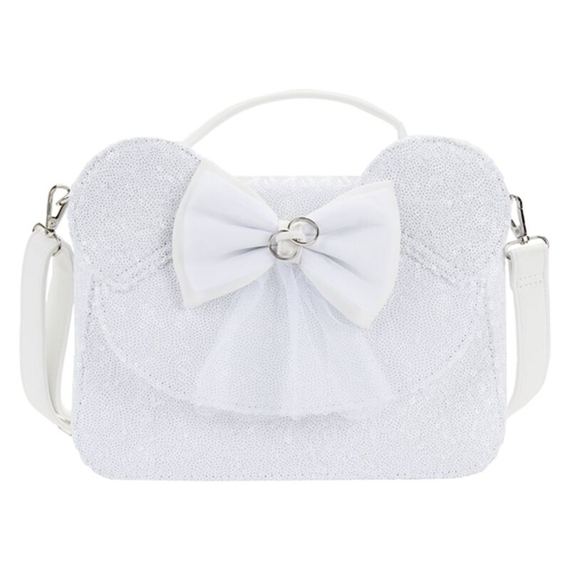 Minnie Mouse Sequin Wedding Crossbody Bag, , hi-res image number 1