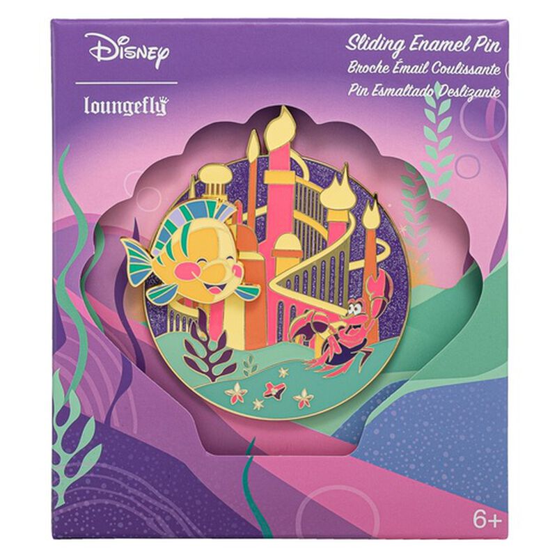 Disney The Little Mermaid Ariel Castle Collector Box Sliding Enamel Pin, , hi-res view 1