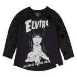 Elvira, Mistress of the Dark Glow Unisex Raglan Tee, , hi-res view 1