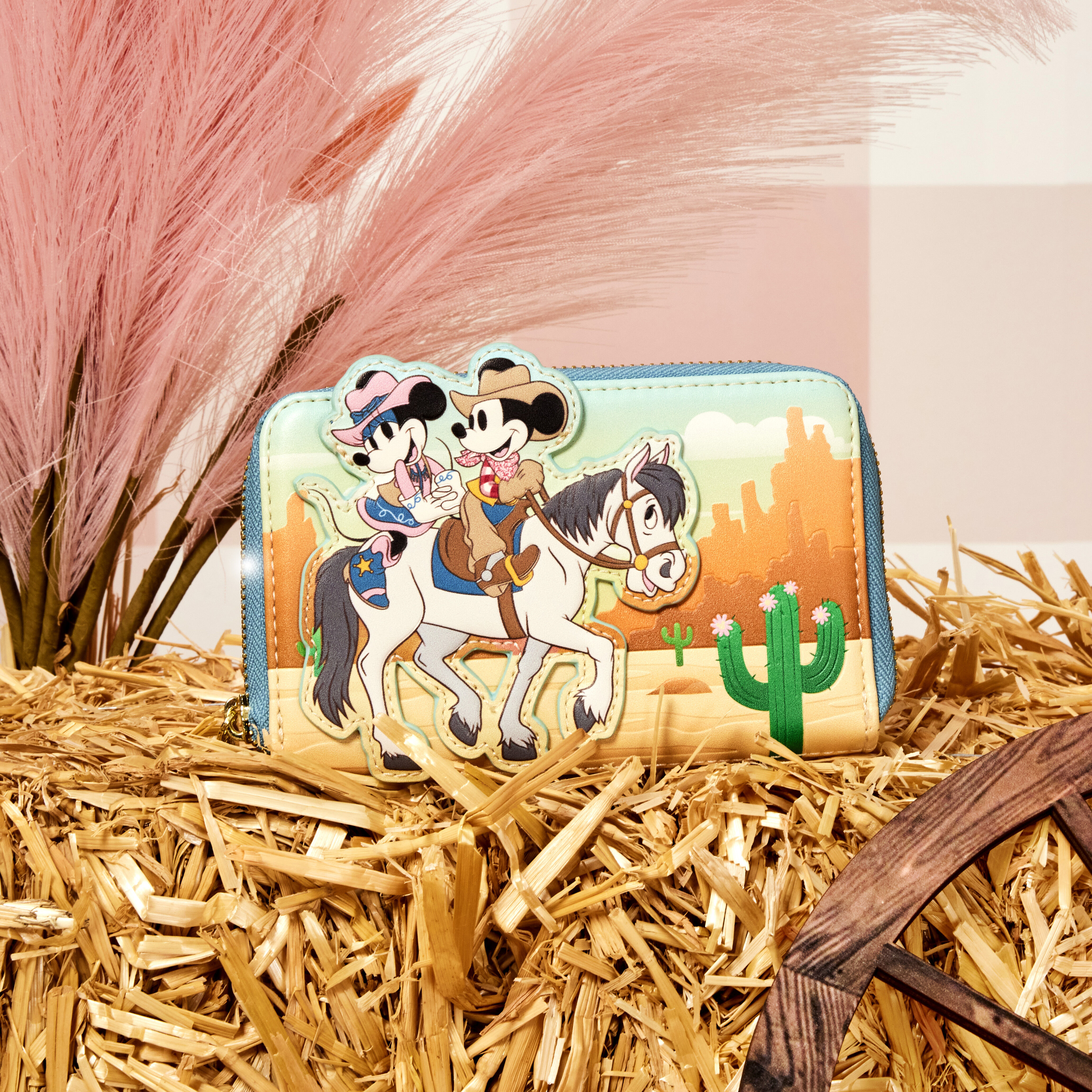 Western Mickey & Minnie Zip Around Wallet