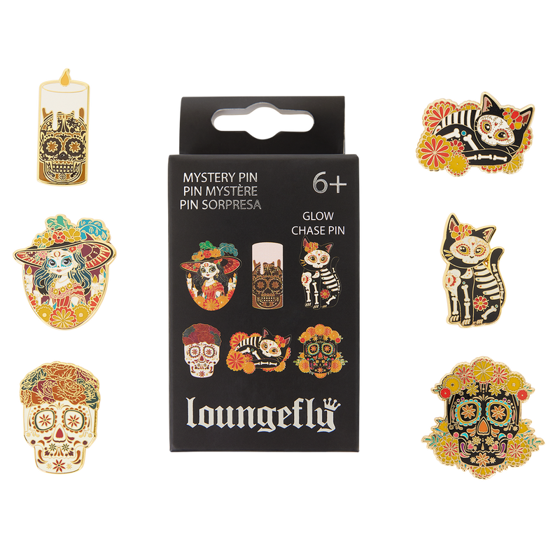 Loungefly Día de los Muertos Glow Mystery Box Pin, , hi-res view 1
