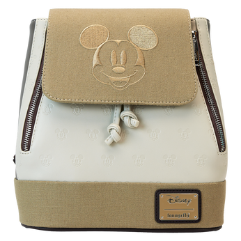 Mickey & Friends Canvas All-Over Print Drawstring Bucket Mini Backpack, Image 1