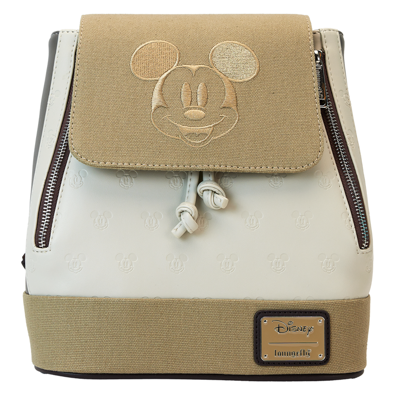 Mickey & Friends Canvas All-Over Print Drawstring Bucket Mini Backpack, , hi-res view 1