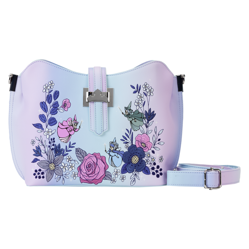 Sleeping Beauty 65th Anniversary Floral Ombre Crossbody Bag, , hi-res view 1