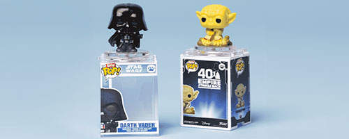 Light Blue background with Bitty POP! Star Wars collection