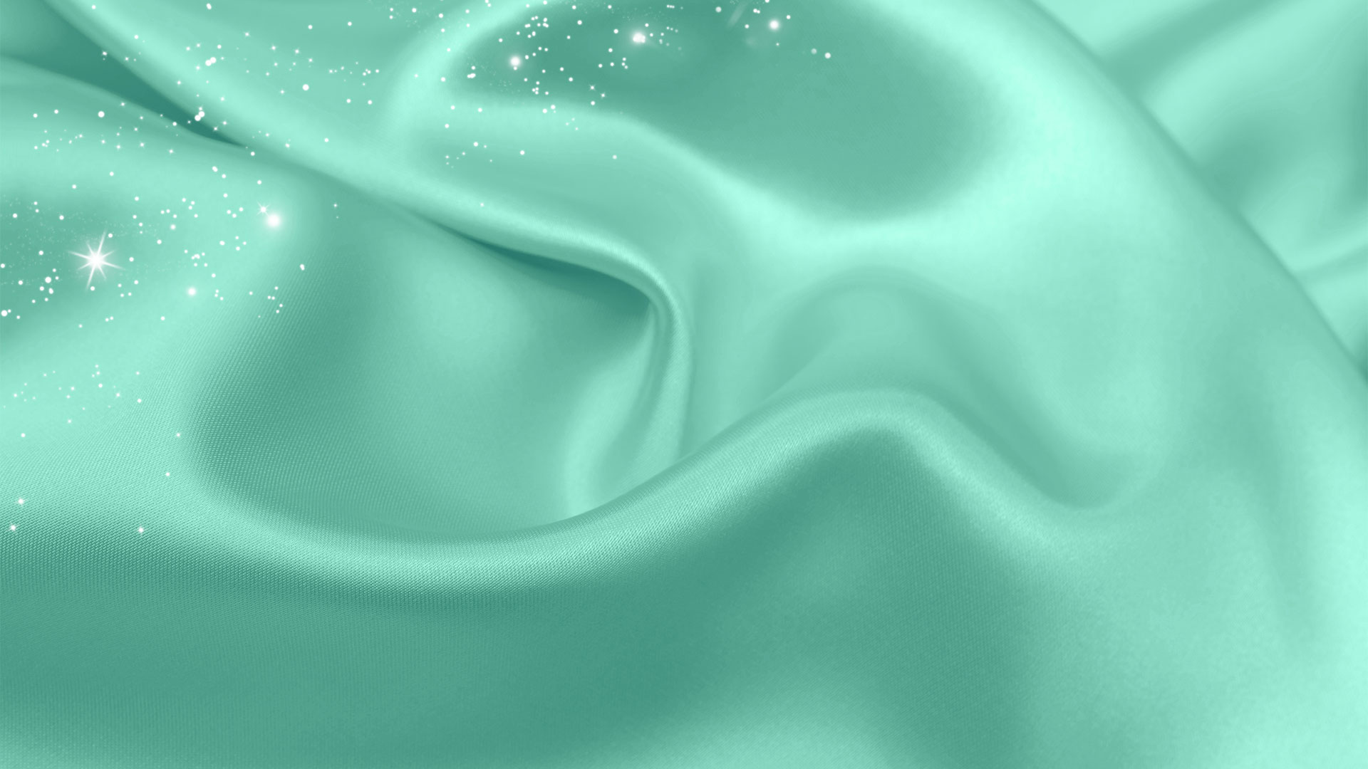 Teal satin background with sparkles
