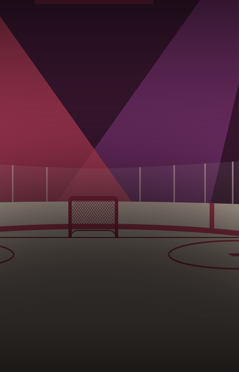 Cartoon ice hockey background wtih Purple and Red hues