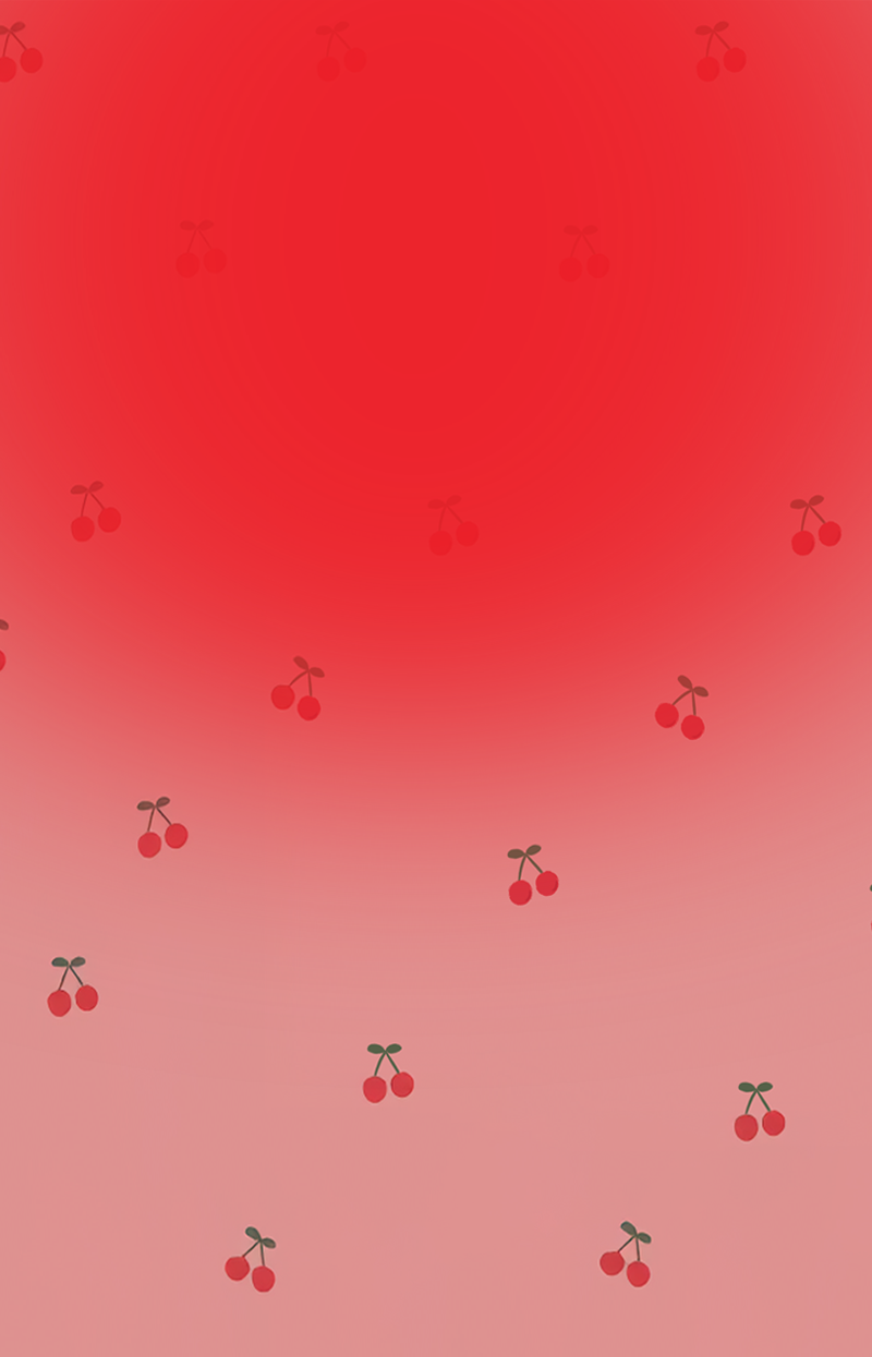 pink background with cherry pattern