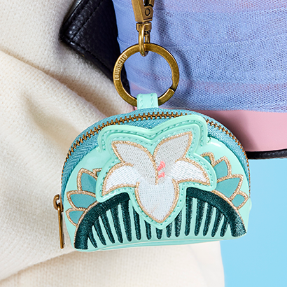 Close up of Mulan keychain bag