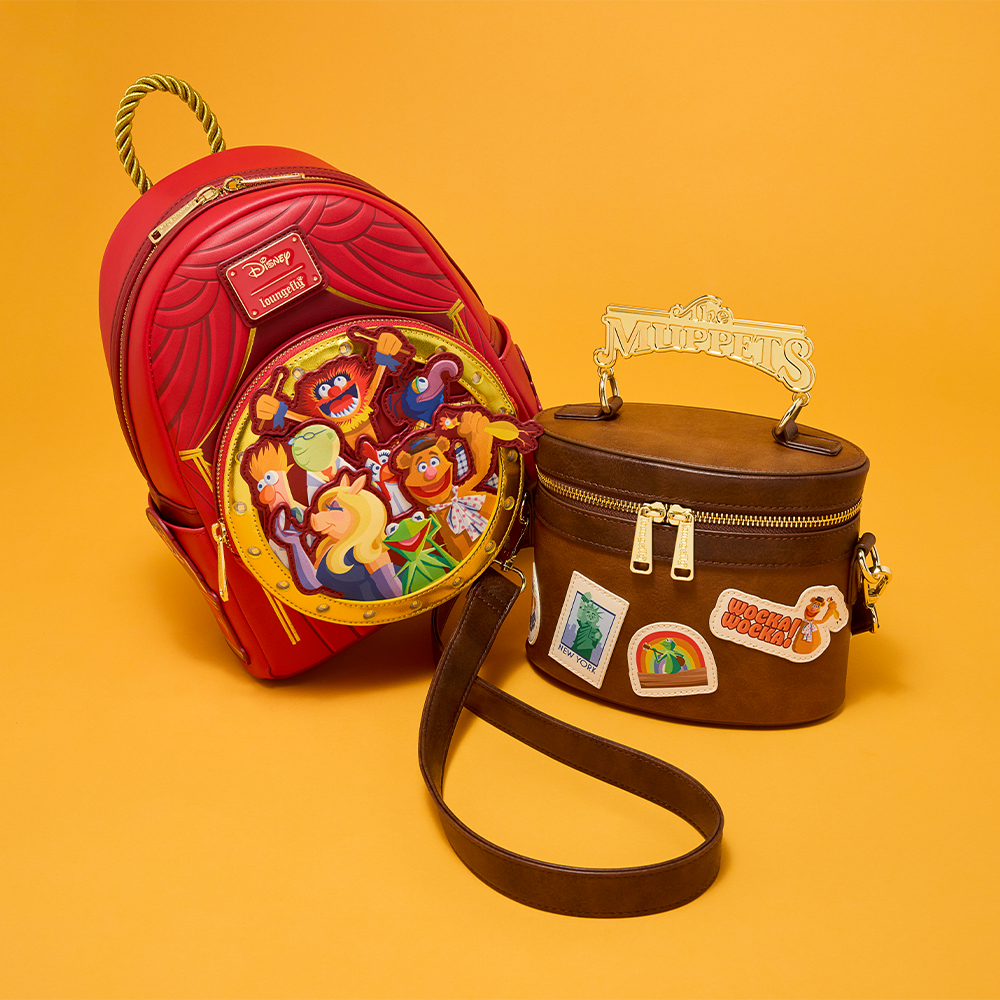 yellow background with Muppets Loungefly accessories