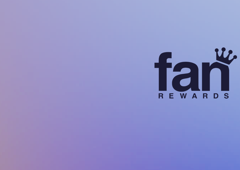 Purple Blue gradient background with new Funko Fan Rewards logo