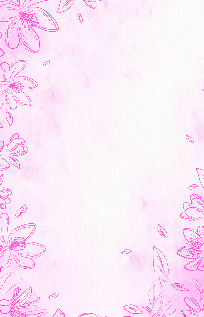 Pink textured background with hand drawn floral pattern in corners