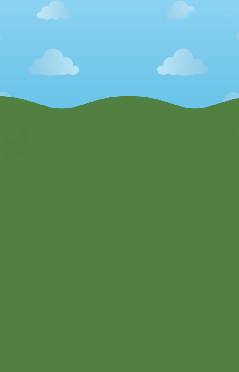 Illustrated hills with blue sky