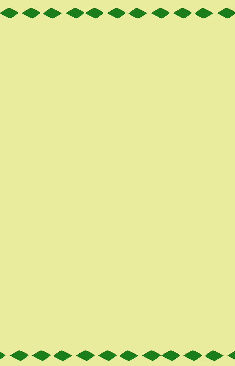 Yellow background with rough Green diamond border pattern
