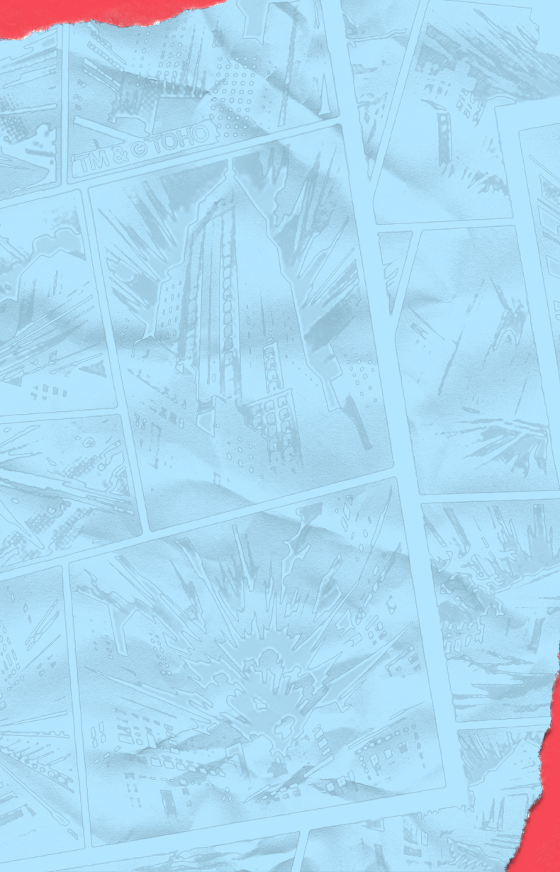 Comic squares background with paper rips and peeking Red background color