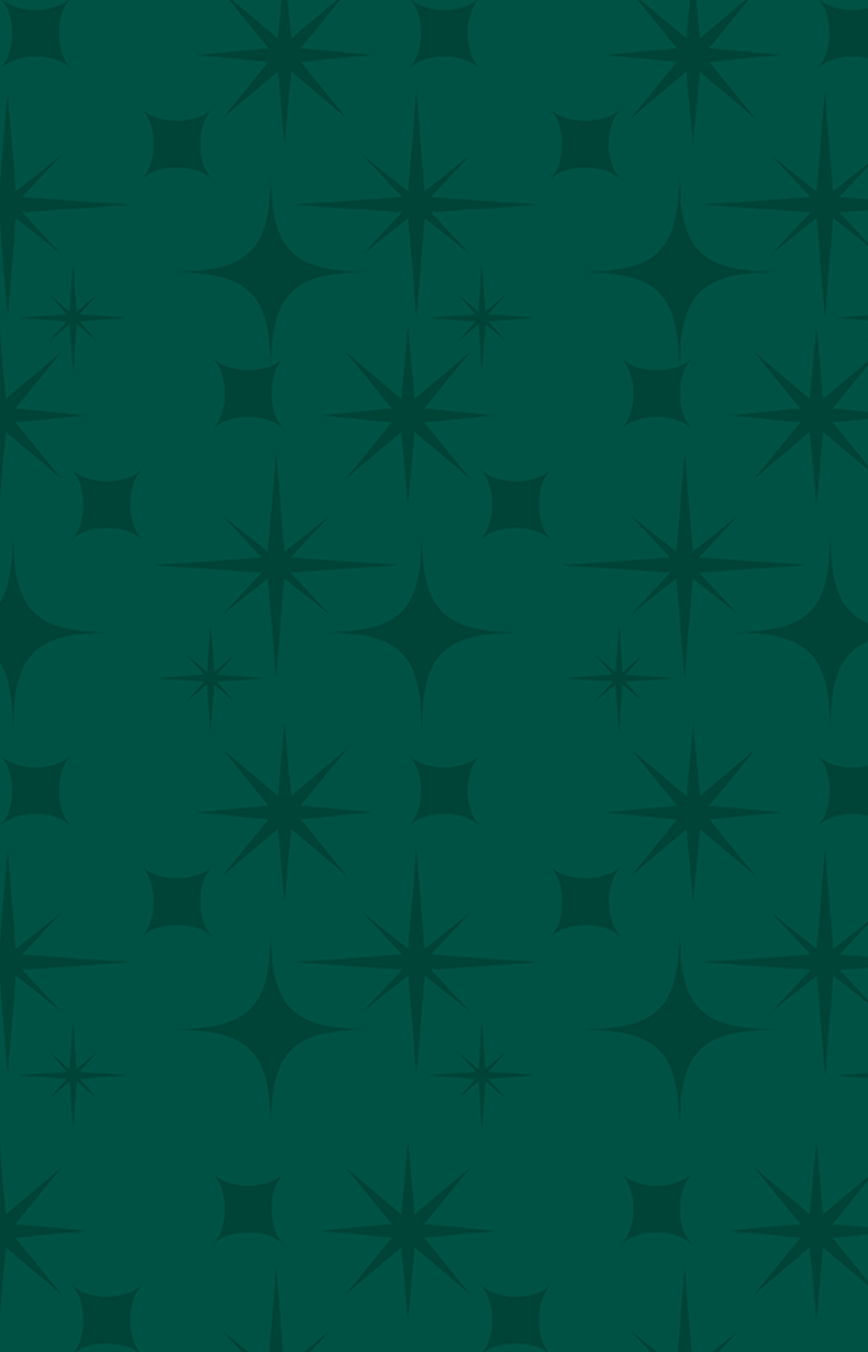 Dark Green background with seamless holiday star pattern
