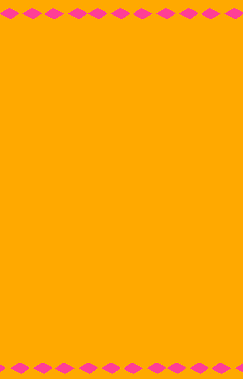 Orange background with rough Pink diamond border pattern