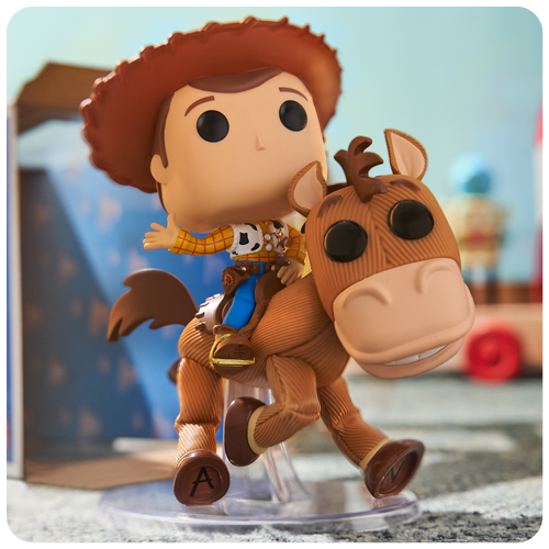 Funko Exclusives collection featuring Pop! Woody and Bullseye