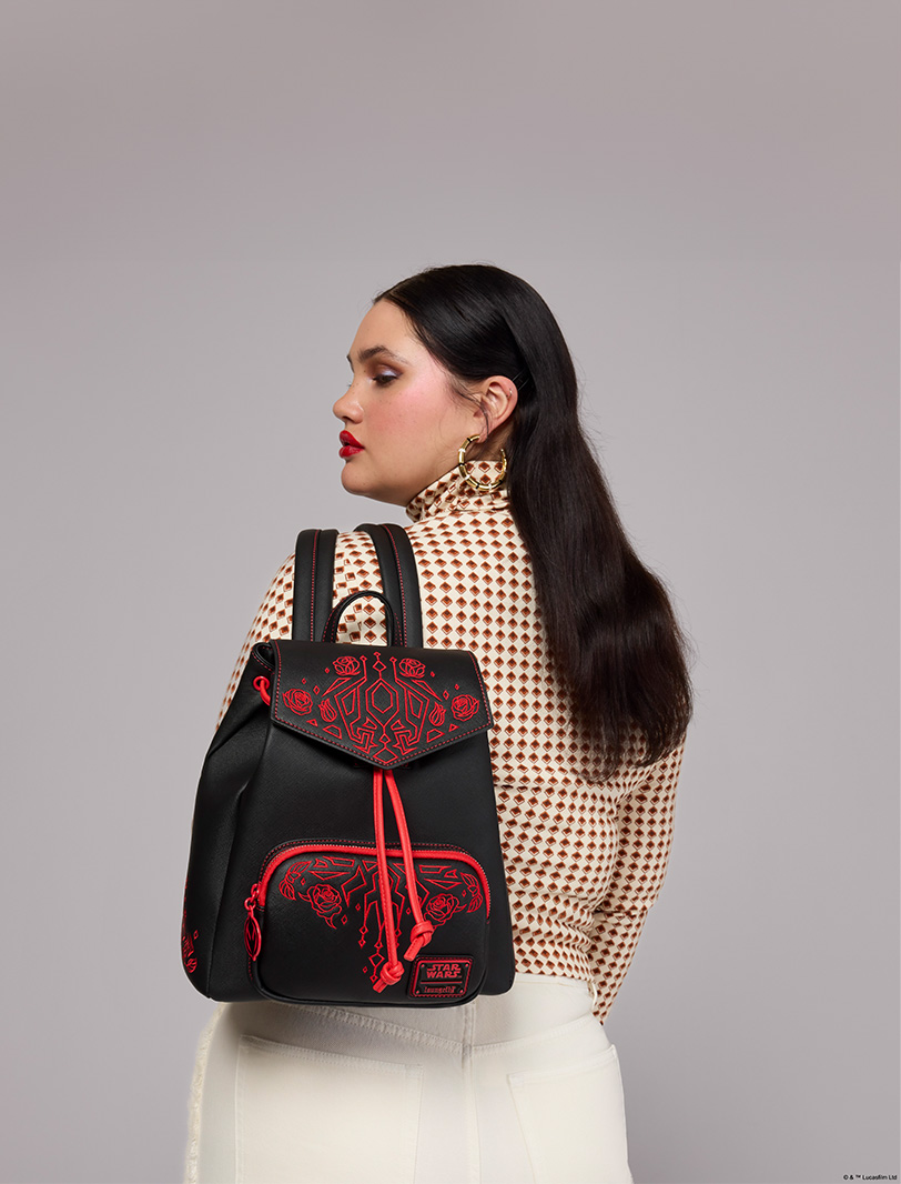 Gray background with mode showcasing Loungefly Star Wars collection