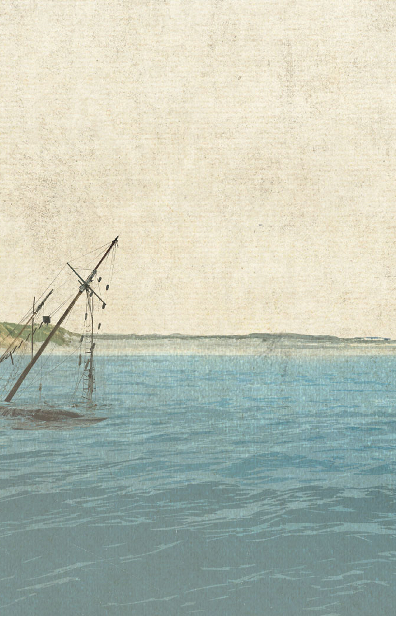Fishing village background with rough texture layer