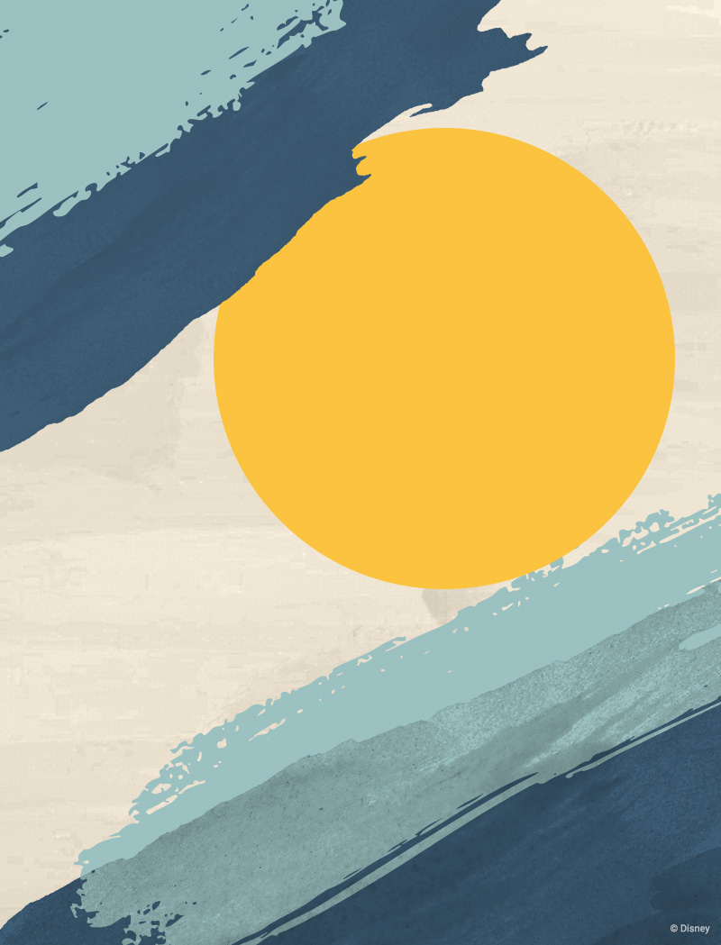 Solid Khaki/Tan colored background with paint streaks of Blue and Yellow