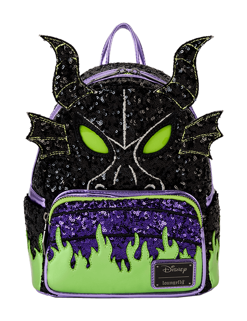 Disney Villains Exclusive Maleficent Dragon Sequin Cosplay Light Up Glow Mini Backpack