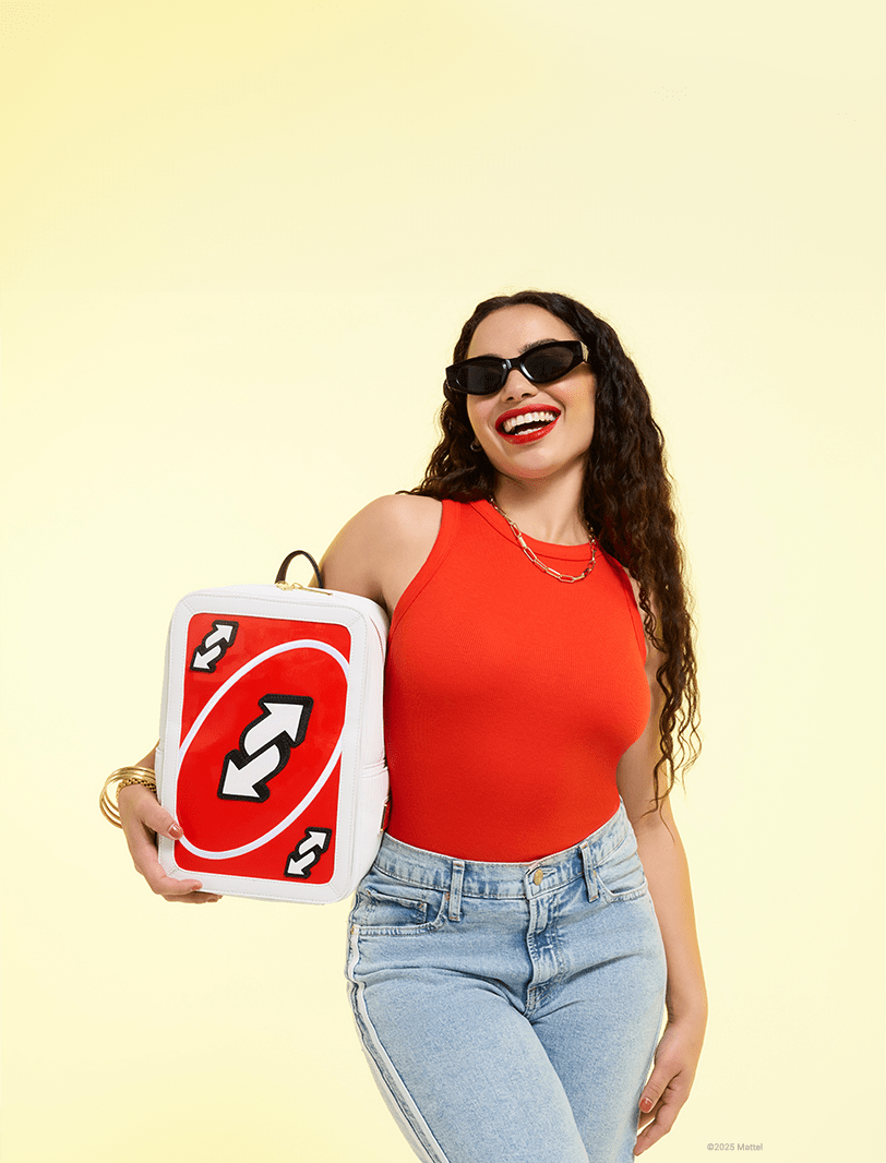 Yellow background featuring Loungefly Uno collection
