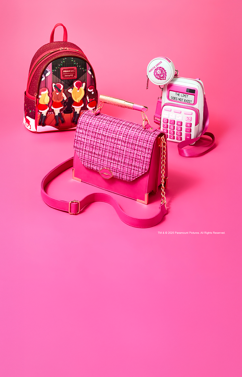 Hot Pink product background featuring Loungefly Mean Girls collection
