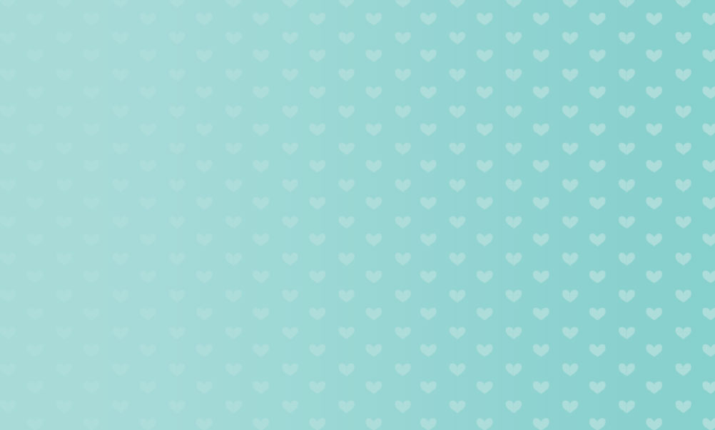 Gradient Teal background with heart pattern