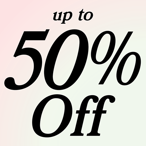 Pink to Cream gradient background featuring Black text for Loungefly's Up to 50% Off product category