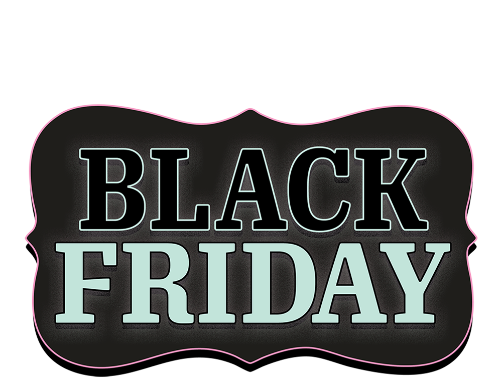Pink bordered image with Black background and Teal text for Loungefly's Black Friday sale