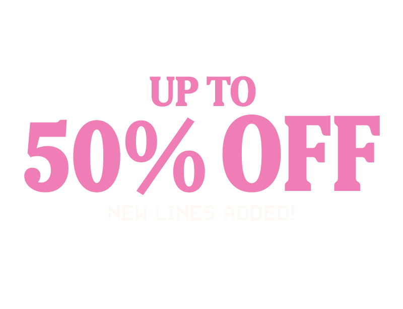 Teal text for Funko's Black Friday sale. Up to 50% Off!