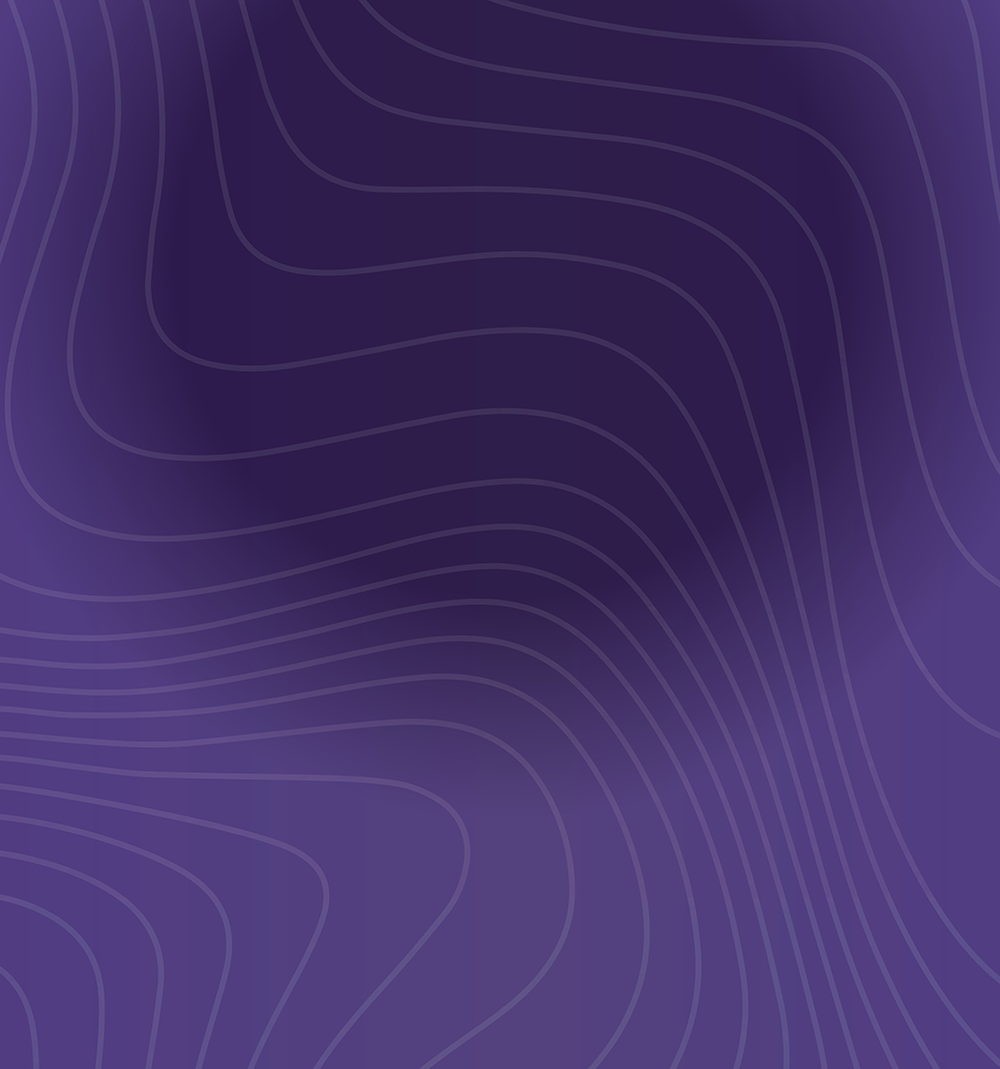 Purple radial gradient background with squiggly lines