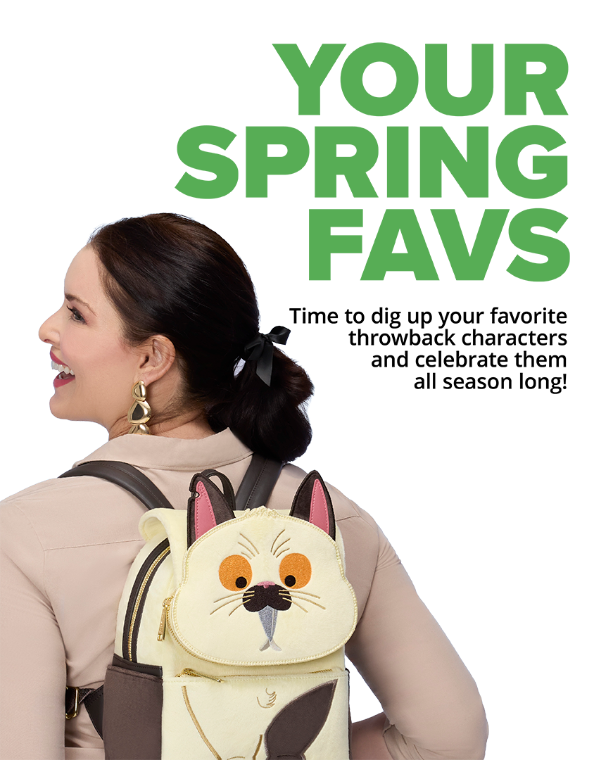 Model showcasing Loungefly Pixar Pets mini backpack