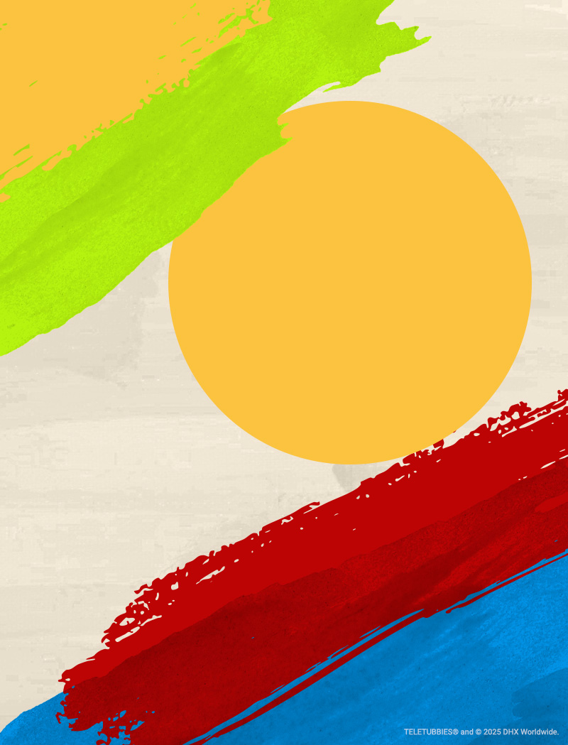 Tan background with Green, Yellow, Red, and Purple pain streaks