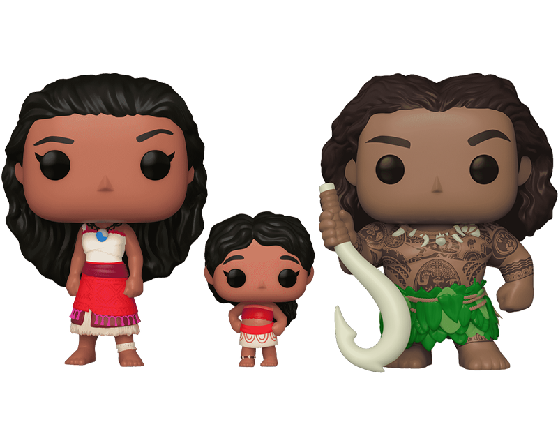 79736 Pop! Moana & Little Sis Simea, 79737 Pop! Maui with Fish Hook