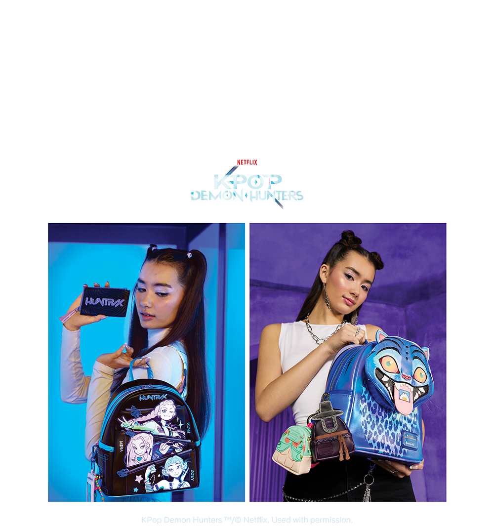 Lifestyle images of Loungefly KPop Demon Hunters collection