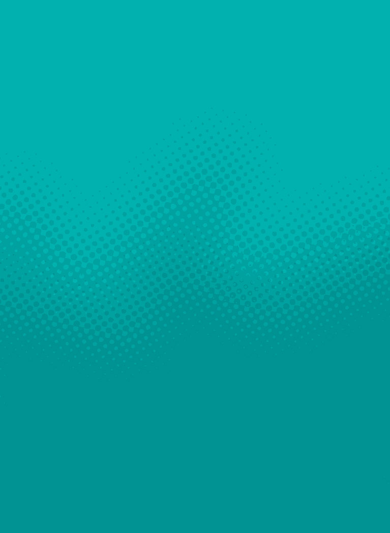 Teal gradient background with dot pattern