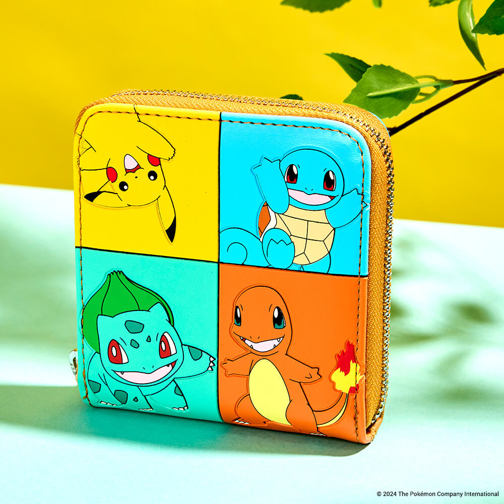 Pokémon Color Block Starters Zip Around Wallet