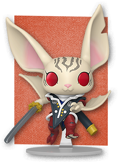 Red rectangle background featuring Funko POP! Metaphor: ReFantazio.