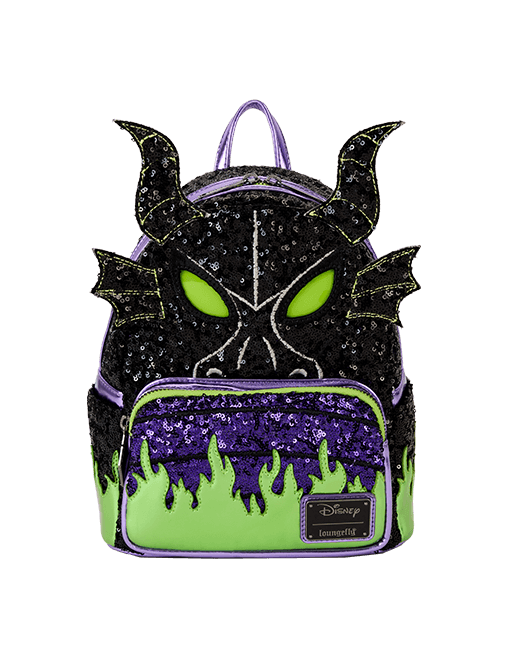 Sleeping Beauty Maleficent Dragon Exclusive Sequin Cosplay Light Up Glow Mini Backpack