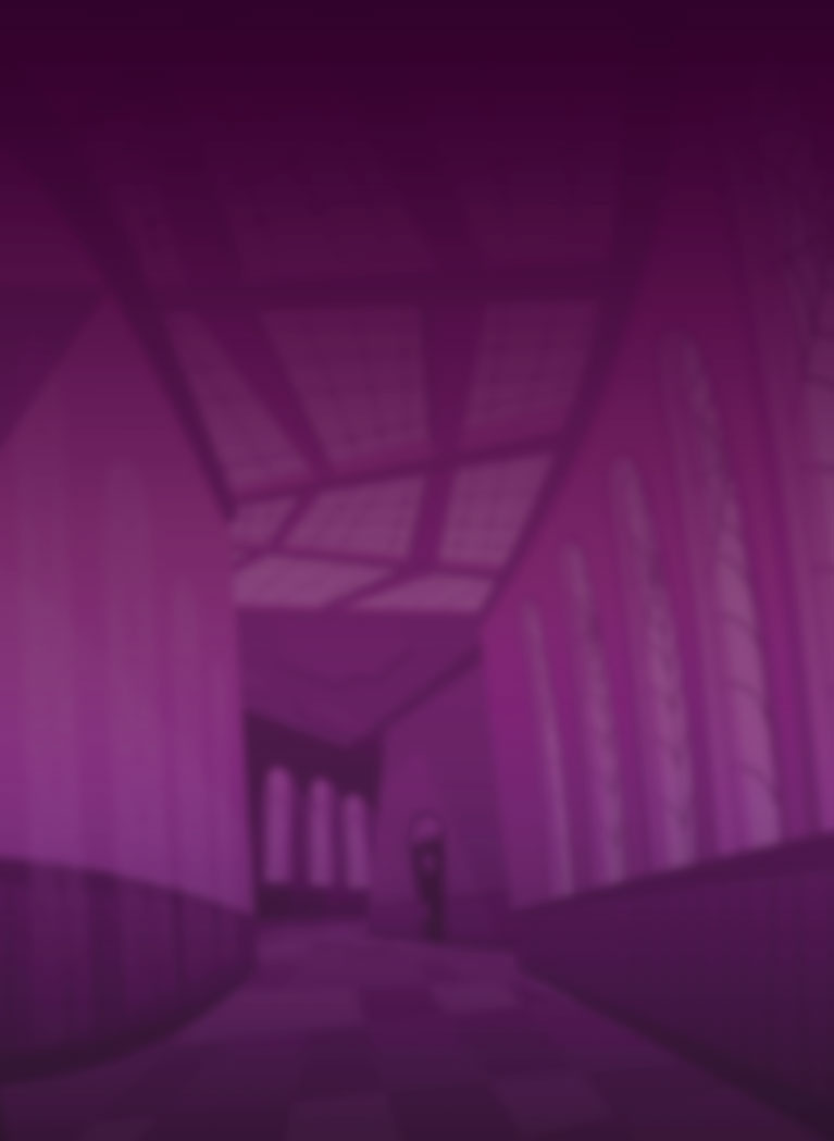 High school hallway background with Purple hue