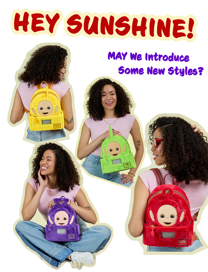 Loungefly Hey Sunshine campaign featuring Loungefly May Teletubbies collection
