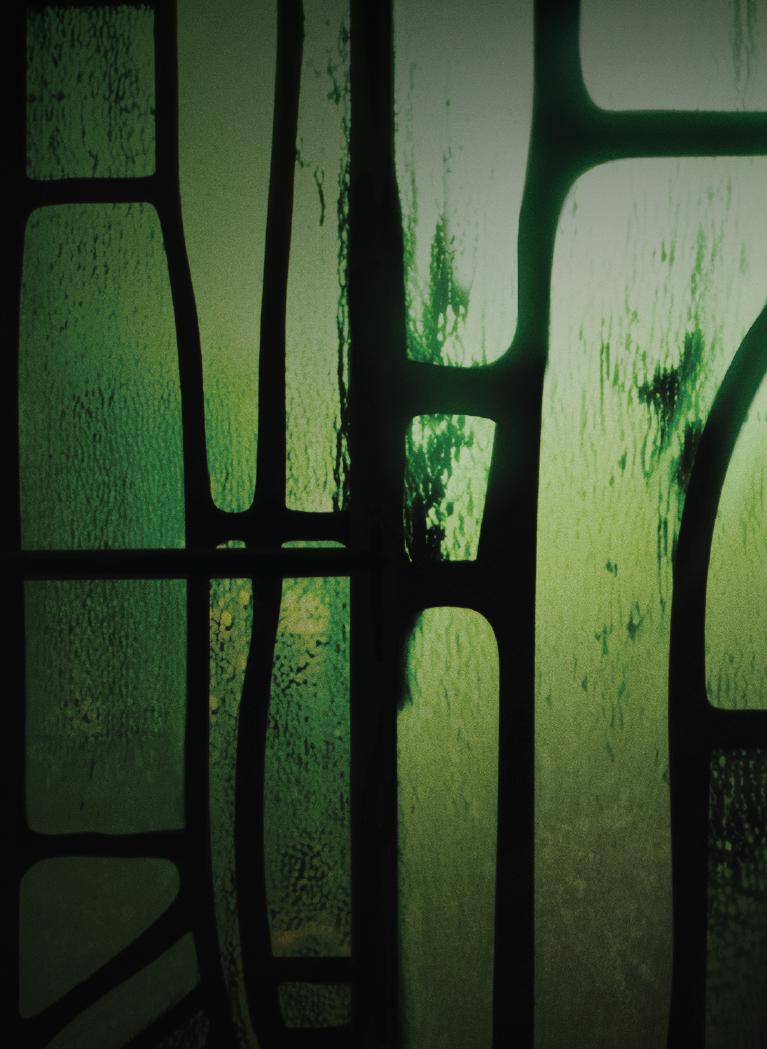 Ominous Green background with abstract curved rectangle background