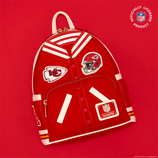 Red background with NFL Kansas City Chiefs Varsity Mini Backpack