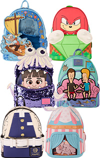 Loungefly May Exclusives featuring styles inspired by Disney, Pixar, Sonic, Demon Slayer and Sonic the Hedgehog Loungefly May Exclusives featuring styles inspired by Disney, Pixar, Sonic, Demon Slayer and Sonic the Hedgehog